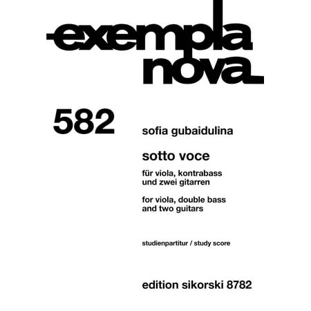 Sikorski Sotto Voce (Viola, Double Bass and Two Guitars) Score Series Softcover Composed by Sofia (Best Double Bass Pedal For The Money)