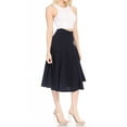thumbnail image 5 of MOA Collection Women's Solid Flared Lightweight Elastic Long Midi A-Line Skirt Comfortable and Stylish, 5 of 7