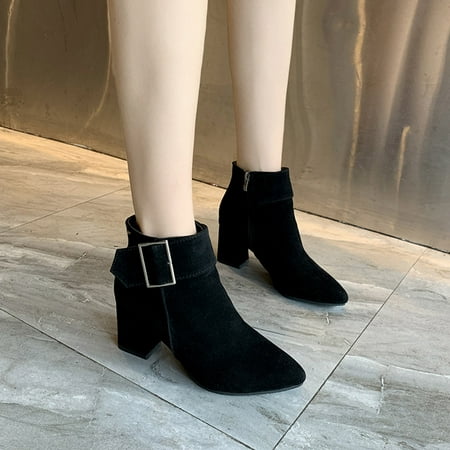 

OKBOP Women s Middle Mid Calf Boots-Christmas Zipper Fashion Winter Lug Sole Womens Shoes Warm High Boots for Women Womens Boots Clearance