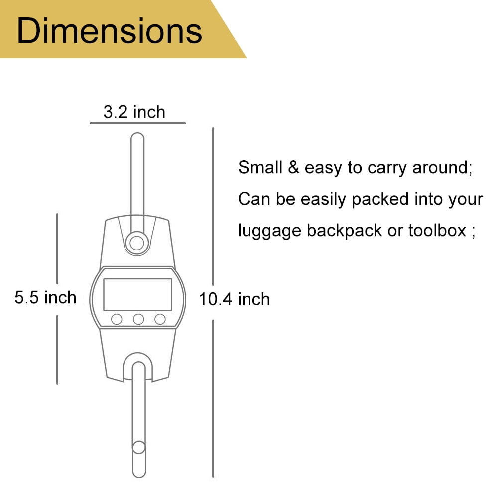 iMeshbean 660lb Digital Hanging Scale Portable Crane Scale Digital Animal Weight Big Game Scale for Farms Hunting Fishing Travelling Outdoor