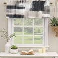 thumbnail image 2 of Black Grey Curtain Valances for Windows, Kitchen Valance Window Treatments Panel 2 Pack, Geometric Vintage Retro Oil Painting Rod Pocket Short Curtains for Bathroom Bedroom 60 x 18 Inch, 2 of 8