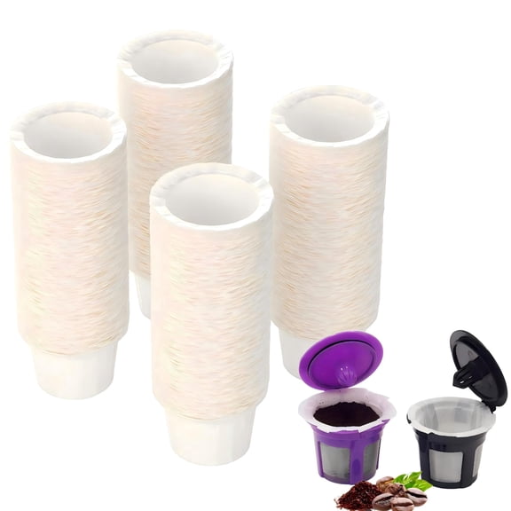 Wuxiuli  400 Count Disposable Paper Coffee Filter for Single Serve Reusable Pods, Compatible with  K Cup Filter, White