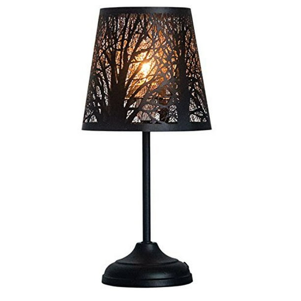 15" Forest Bed Side Table Lamp Desk Lamp With Lamp Shade
