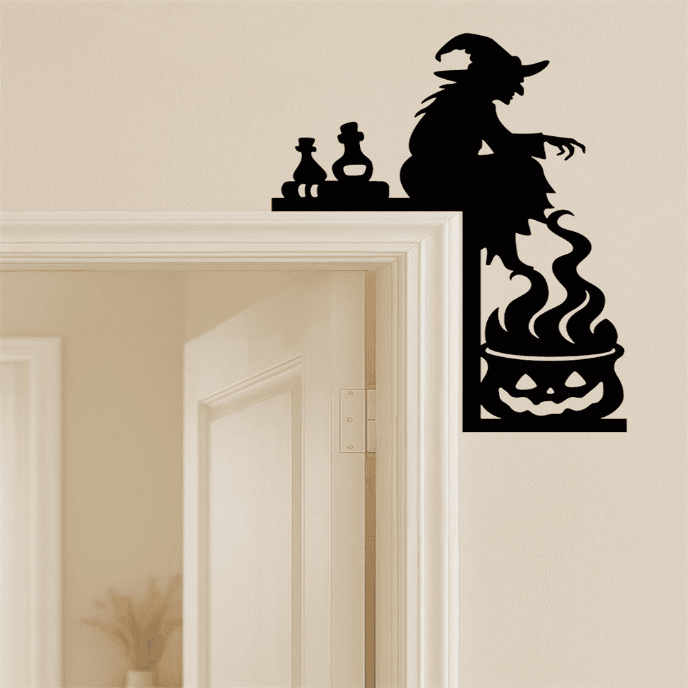 Gothic Witch Cauldron Iron Door Hanger Heavy Duty Wall Decor