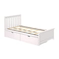 thumbnail image 4 of Max & Lily Twin Bed Frame with Storage Drawer, Solid Wood Platform Bed for Kids, White, 4 of 11