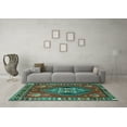 thumbnail image 3 of Ahgly Company Machine Washable Indoor Rectangle Persian Turquoise Blue Traditional Area Rugs, 2' x 4', 3 of 4