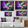 thumbnail image 5 of Designart "Fusion of Purple and Green Fractals II" Extra Large Abstract Framed Wall Art - Modern Purple Abstract Fractal Living Room Framed Canvas Art, 5 of 7