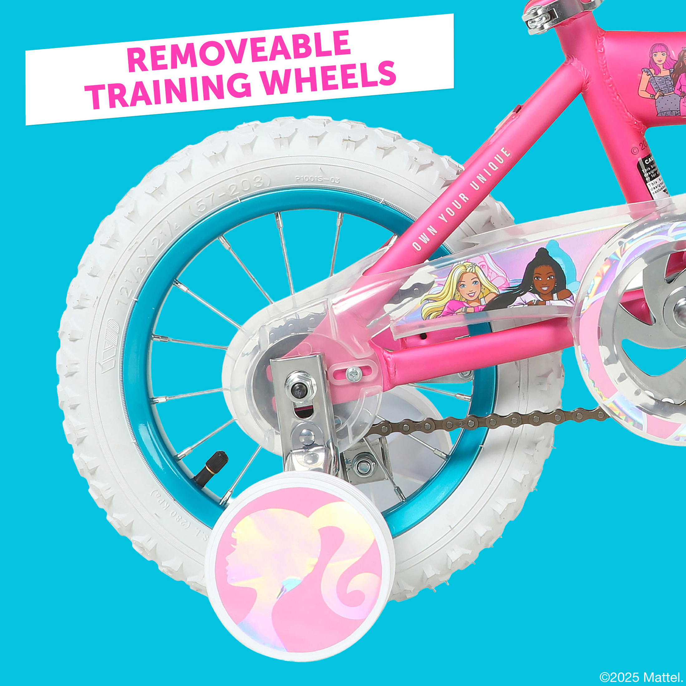 Barbie 12" Girls BMX Bike with Training Wheels photo 5