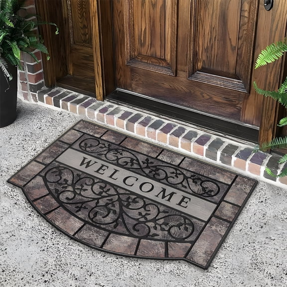 RLESO Thick Welcome Mats Outdoor,24 * 36"Large Front Door Mat Entrance,Durable Welcome Mat for Front Door,Heavy Duty No Slip Rubber Outdoor Mats for Home Entrance