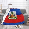 thumbnail image 7 of Throw Blanket Haitian Flag Soft Cozy Fleece Flannel Blanket Home Decor for Couch Sofa Bed 40"x30", 7 of 7
