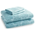 thumbnail image 3 of Hotel Style Luxury 4-Piece 600 Thread Count Teal Paisley Cotton Bed Sheet Set, Queen, 3 of 7