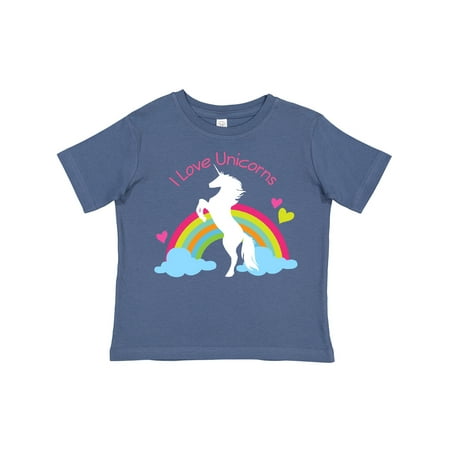 

Inktastic I Love Unicorns Rainbow Gift Toddler Boy or Toddler Girl T-Shirt