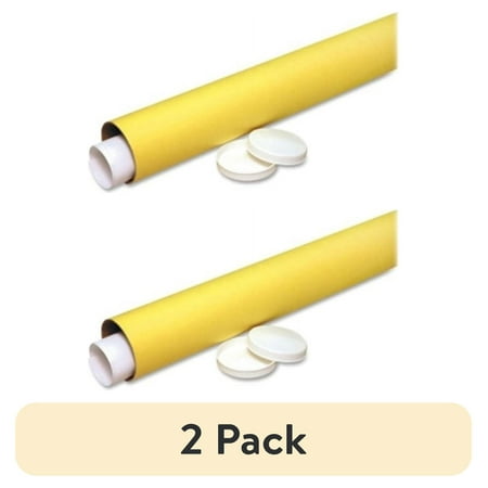 (2 pack) Nature Saver Recycled Mailing Tube, 3"x37", 25/CT, Yellow Kraft - NAT01512