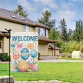 thumbnail image 2 of Happy Easter Day Garden Flag Linen Outdoor Flag Colorful Rabbit Eggs Farmhouse Spring Yard Flags Double Sided House Flag for Home,indoor ,12.5''×18''in., 2 of 4