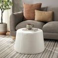 thumbnail image 2 of SAFAVIEH Liesel Transitional Sherpa Ottoman, Ivory, 2 of 7