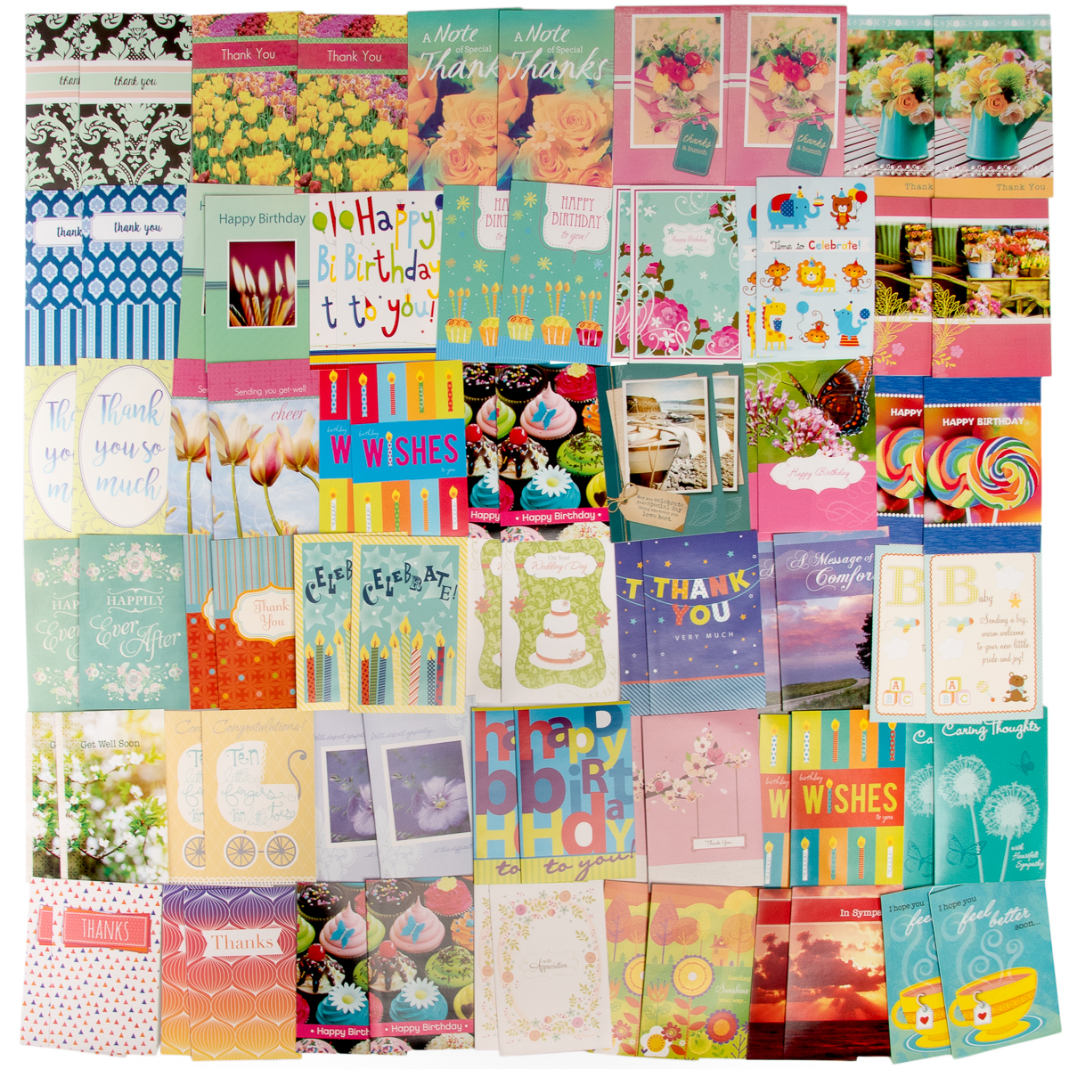Paper Craft (80 Count) Assorted Variety Boxed All Occasion Greeting Cards With Envelopes