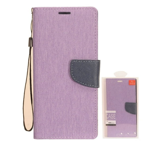 GSA Two-Tone Denim Flip Wallet Case for LG Stylo 6 - Purple/Blue