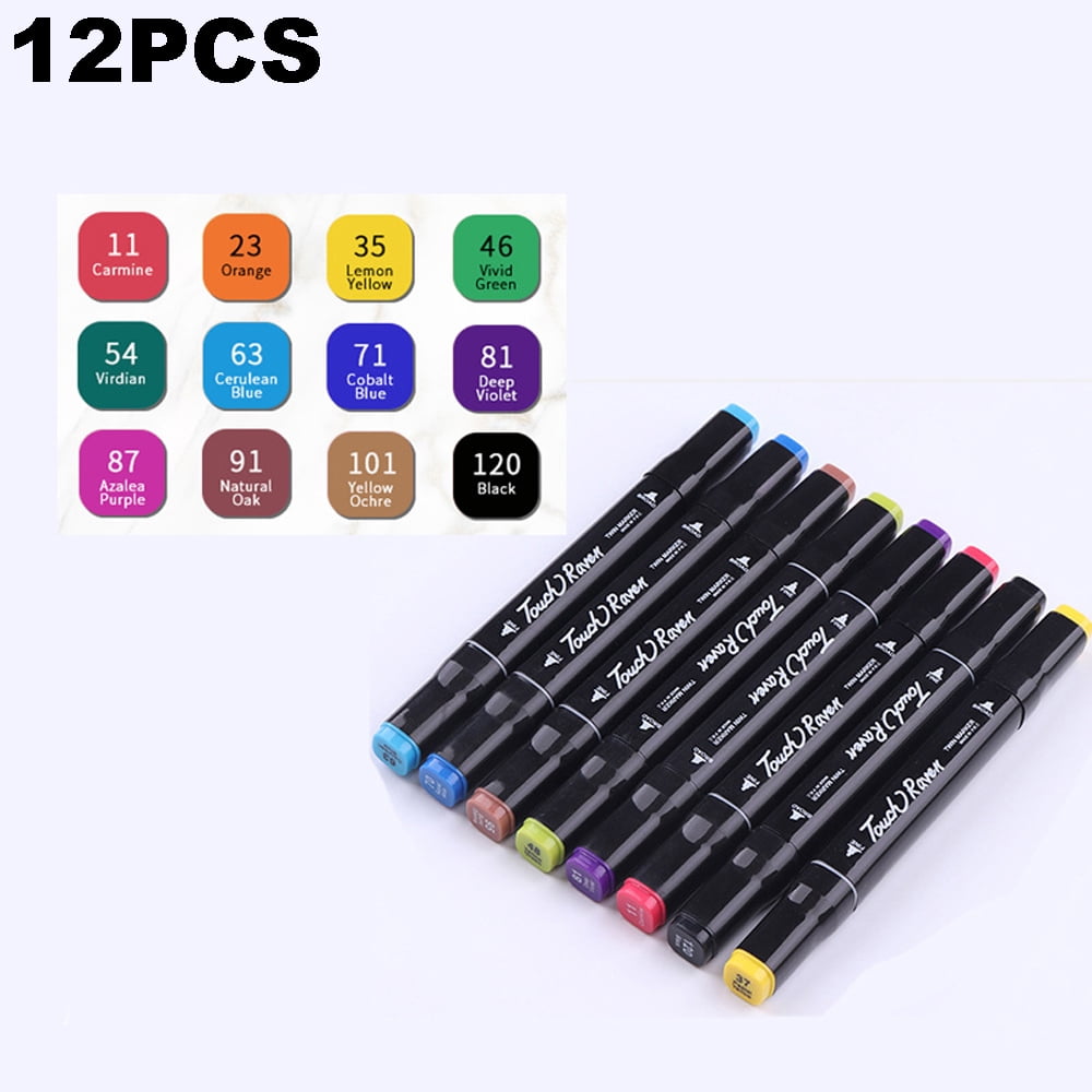 Touch School Marker Pen Kit 12 Colors Common Black 