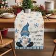 thumbnail image 5 of Christmas Table Runner Blue Gnome Table Runners Hot Cocoa Cookie Snowflake Plaid Linen Cotton Linen Dresser Scarf Kitchen Dining Table Decor for Christmas Holiday Party Decor 13x36 Inch, 5 of 9