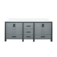 thumbnail image 3 of Augustine 80 in W x 22 in D Dark Grey Double Bath Vanity and White Quartz Top, 3 of 8