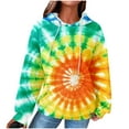 thumbnail image 2 of YUNAFFT Stylish Tie-Dye Print Hooded Sweatshirt with Pockets for Women - Cozy Long Sleeve Pullover, 2 of 6