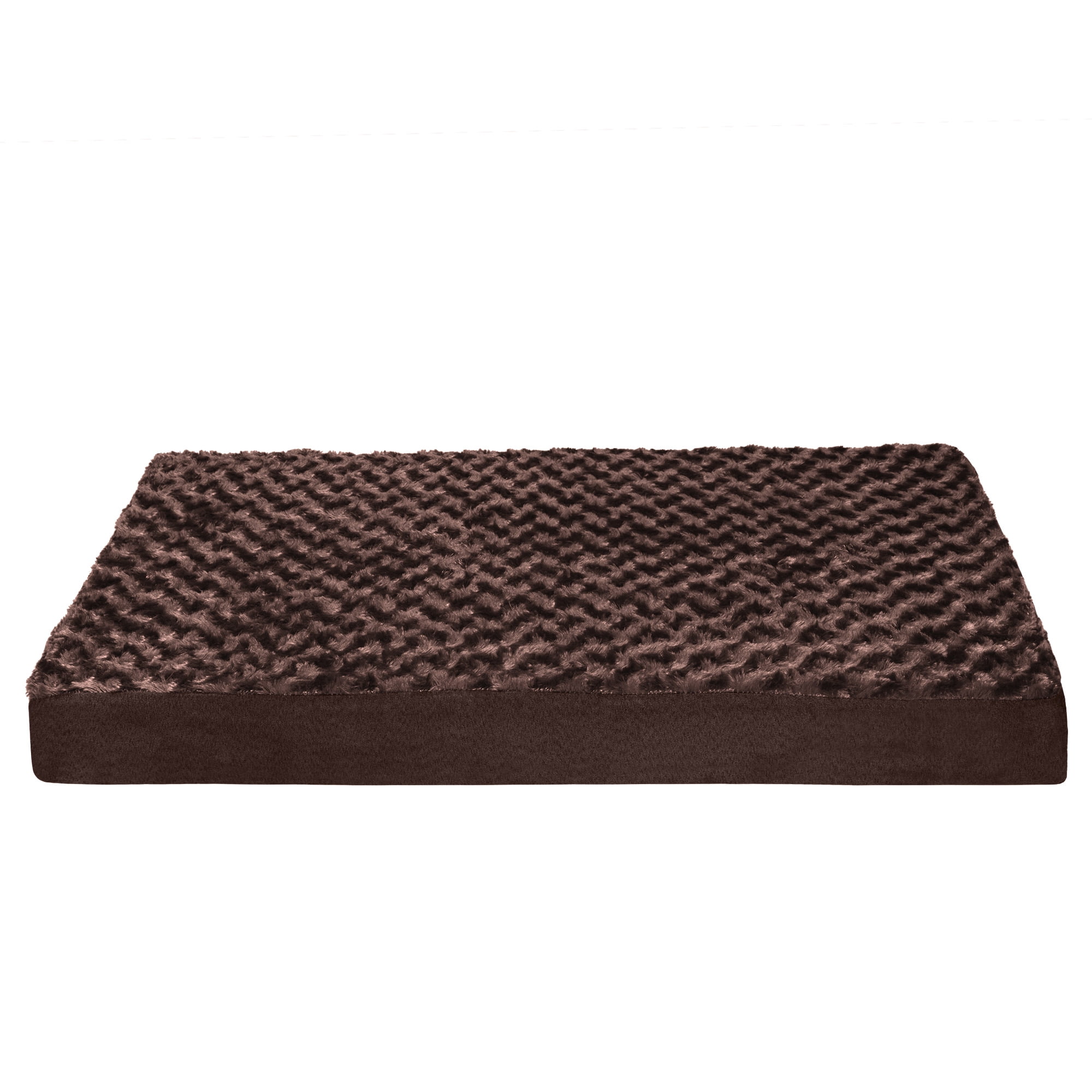 FurHaven Ultra Plush Deluxe Full Support Orthopedic Deluxe Mattress Pet Bed for Dogs & Cats - Chocolate, Medium