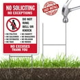 thumbnail image 3 of No Solicitation Sign, 18" x 9" with H Metal Stakes, Funny Decor for Home House Yard Residence, No Excuses, No Exceptions Do Not Ring Bell No Knock Sign, 3 of 6