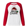 thumbnail image 4 of Merry Christmas Shirts for Women Plus Size Xmas Santa Hat Print Sweatshirt Long Sleeve Baseball T-Shirt Crewneck Casual Top, 4 of 5