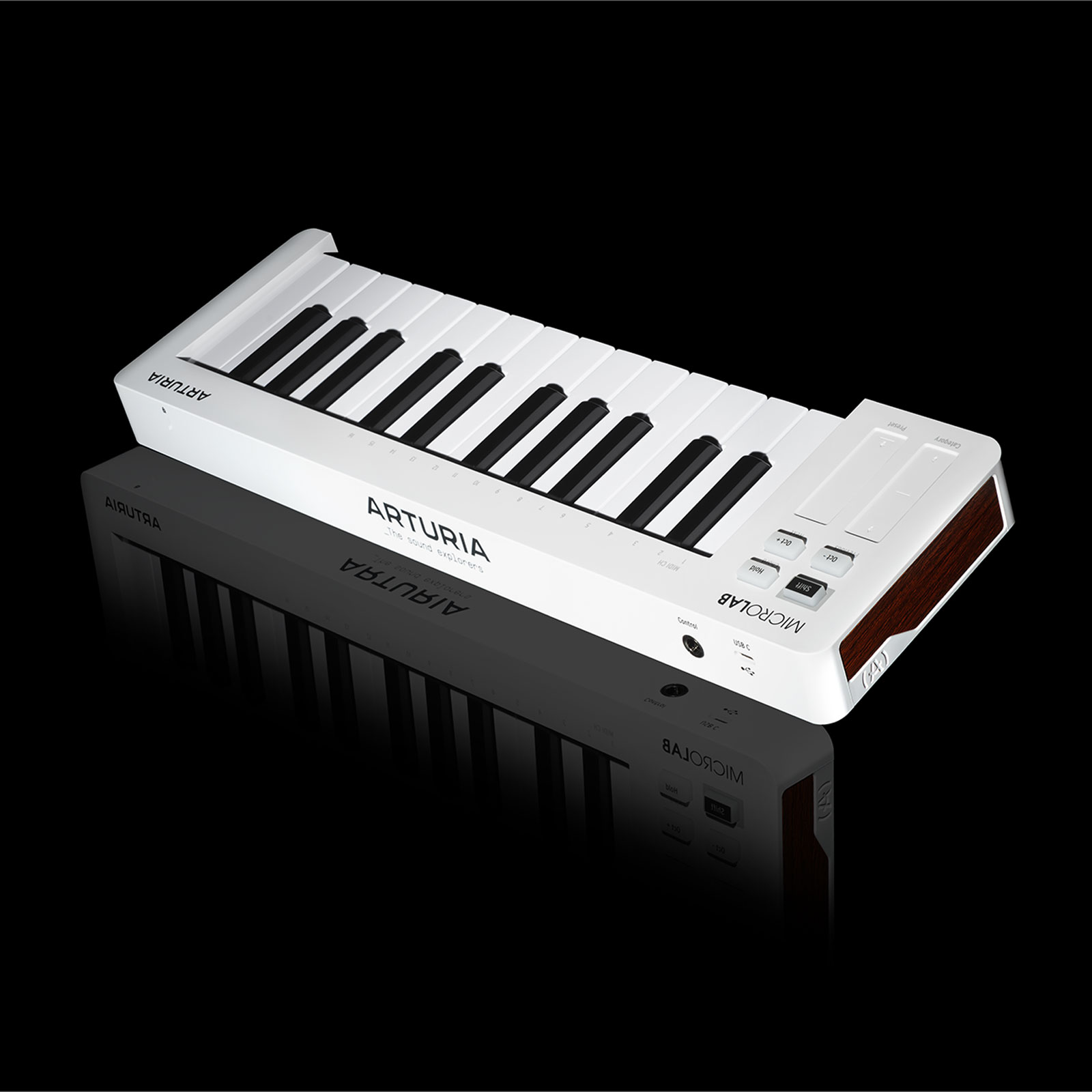 Arturia MicroLab mk3 White Ultra-Compact MIDI Controller with Headphones Package