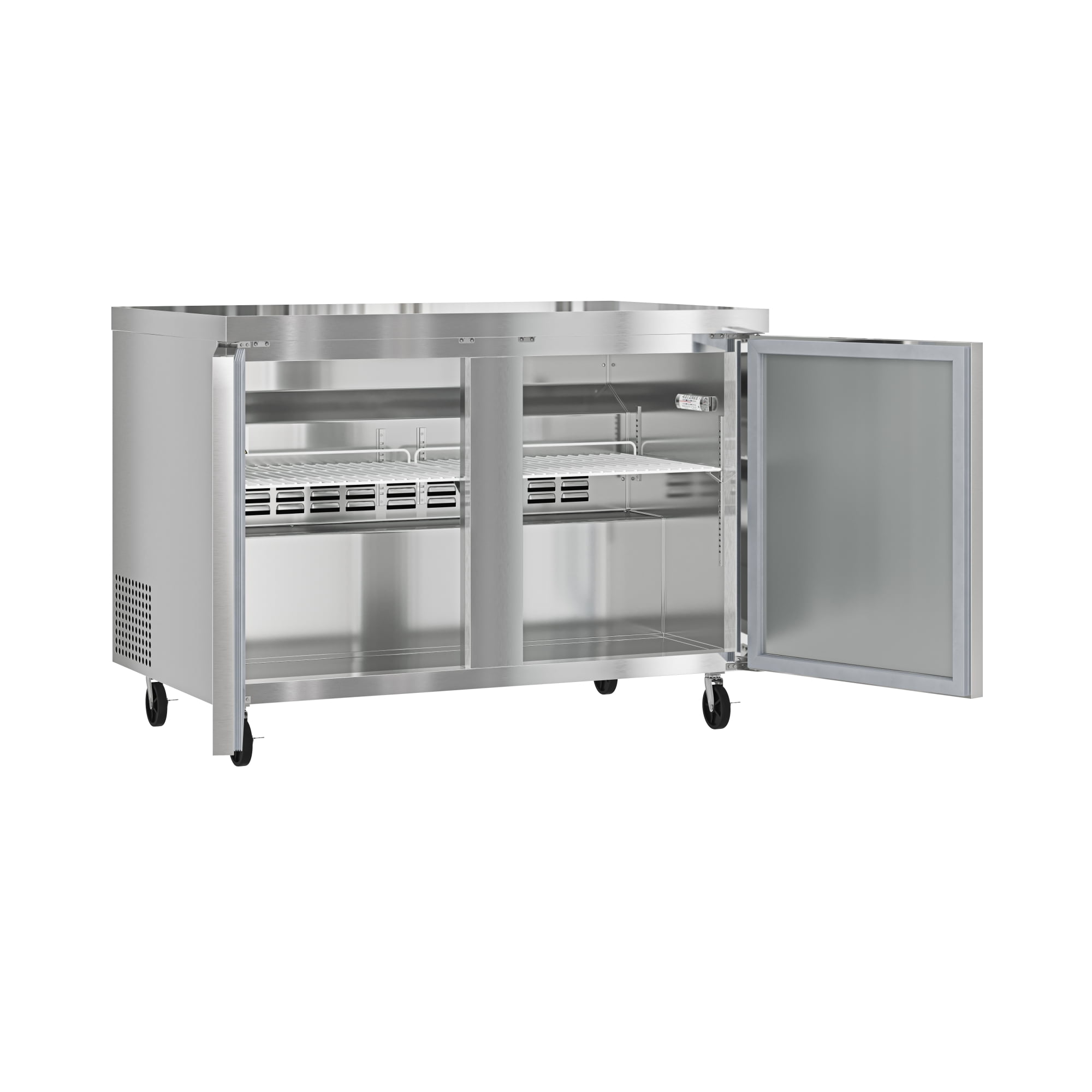 48 in. Two Door Commercial Undercounter Refrigerator in Stainless-Steel 11 cu. ft. (KM-UCR-2DSS)