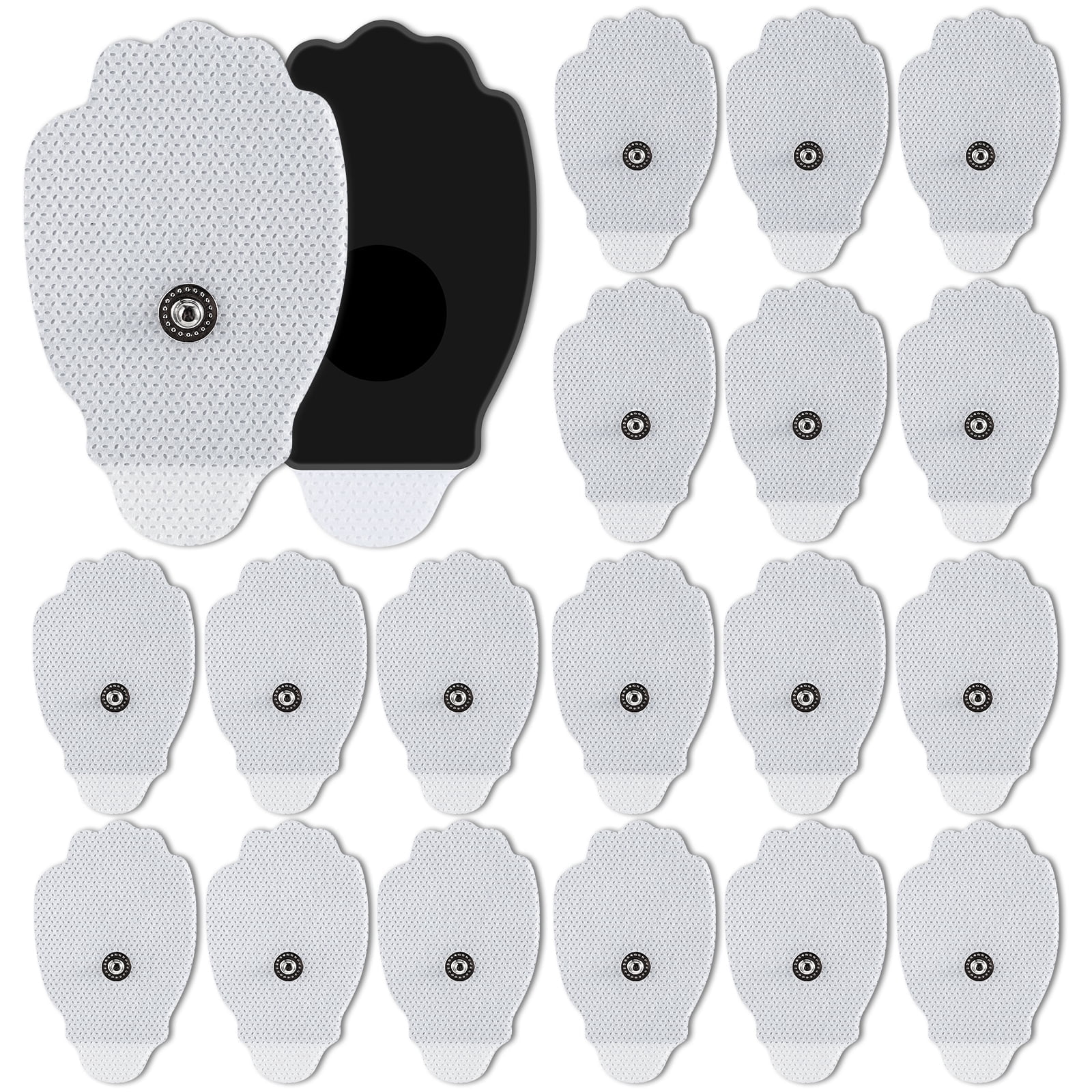 TENS Unit Pads, 3.5mm Snap Electrodes Patches for Electrotherapy, Reusable Self-Adhesive Electrodes Pads for TENS EMS Massager and Muscle Stimulation, 10 Pair