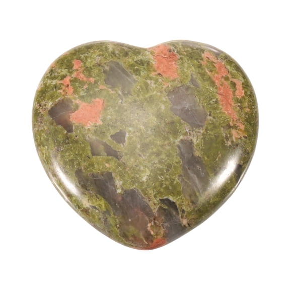 Uxcell Thumb Worry Stone for Anxiety, 1.2" Natural Heart Crystal Stone, Polished Gemstone Hand Carved Pocket Rock Anxiety Crystals for Women Stress Gifts Meditation, Green Pink