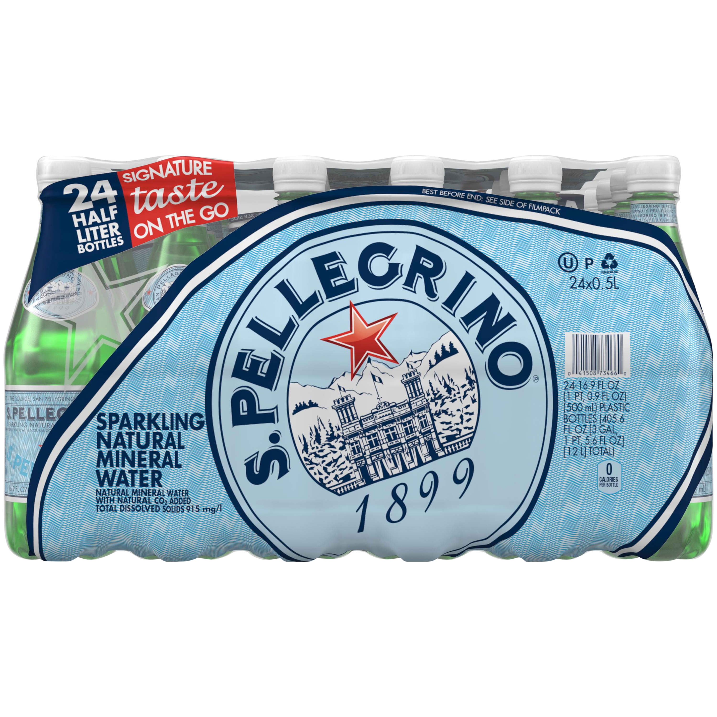 San Pellegrino® Sparkling Natural Mineral Water Plastic 16.9 oz 24