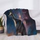 thumbnail image 3 of Balery Night Sky Wolf Manta de Franela con Dibujo, Lujo Ultra Suave y Cálido, Antipelusa y Resistente a las Arrugas para Cama, Sofá, Camping -50"x40", 3 of 6