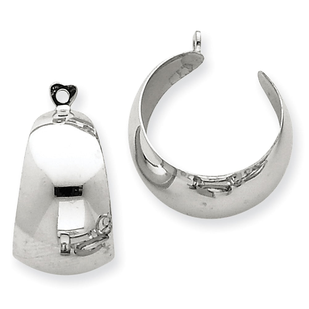 Lex & Lu Sterling Silver w/Rhodium D/C 2x30mm Hoop Earrings