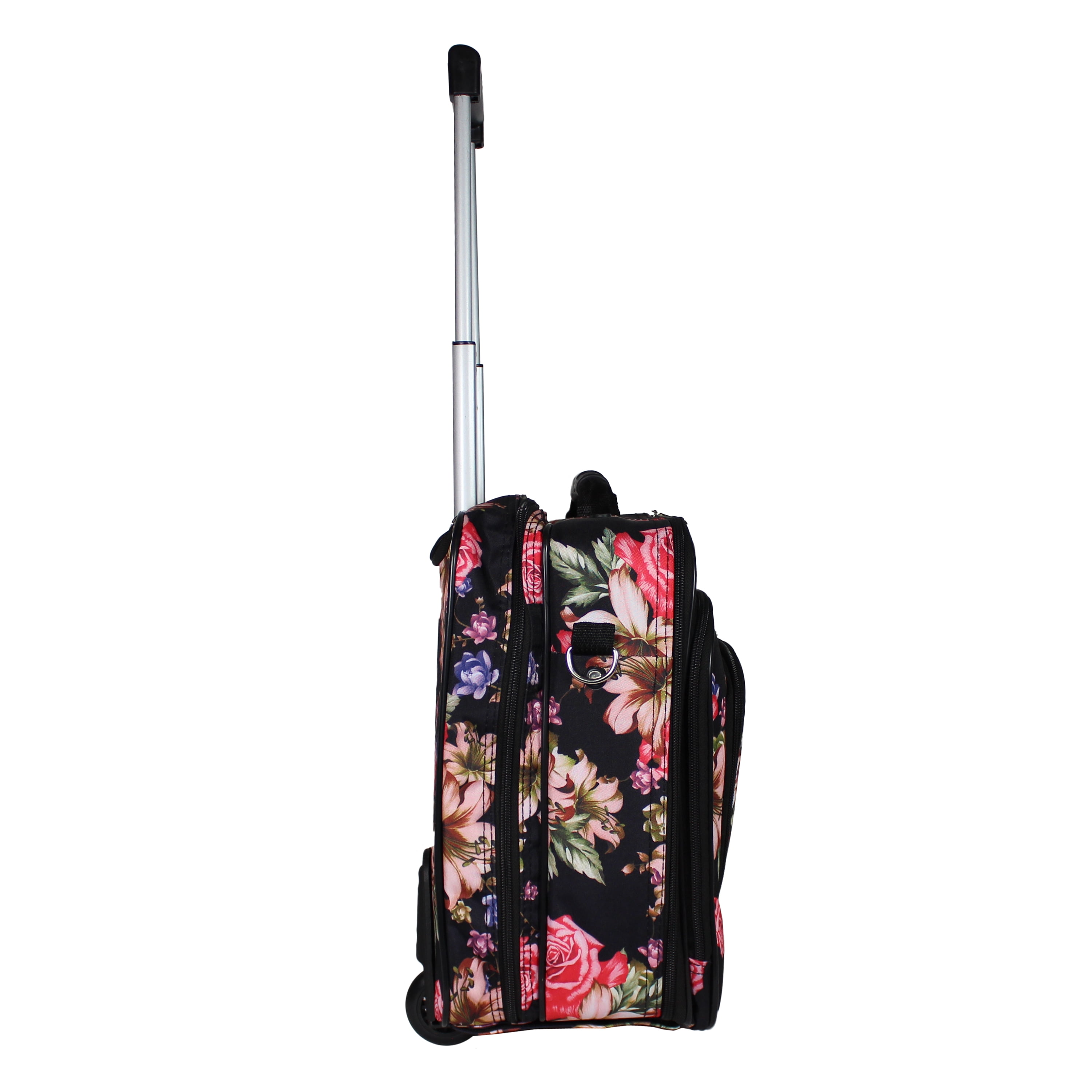 World Traveler Rolling 17-inch Laptop Case - Rose Lily