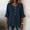 Navy, variant on Women's Casual 3/4 Sleeve Button Blouse Solid Color Top Pullover