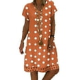 thumbnail image 1 of Tralilbee Robe Midi Ample à Pois à Imprimé Bohème pour Femme Grande Taille Décontractée Mode Élégante Fête Potluck Voyage pour Femme, 1 of 3