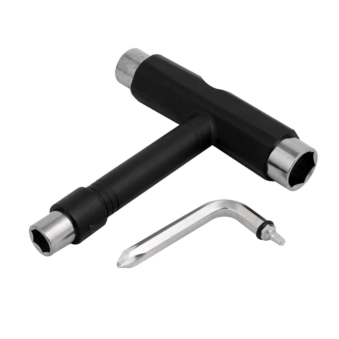 Unique Bargains Hex Socket Skateboard Roller Spanner T Wrench Hand Tool Black by