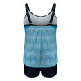 thumbnail image 2 of Gibobby Trajes de Natación para Mujer Traje de baño sin espalda con estampado de rayas nuevas y sexy para mujer(Azul,CH), 2 of 5