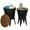 Black, variant on Set of 2 Rustic Farmhouse End Tables, Galvanized Metal Nesting Accent Side Tables with Round Wood Lids