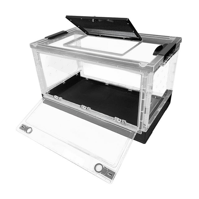 Comedero para reptiles, caja de cría para mascotas trepadoras, casa transpirable para hámster con ruedas para ranas, tarántulas, erizos y gecos.