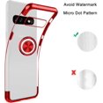 thumbnail image 2 of Designed for Samsung Galaxy S10 Plus / S10+ Case 6.4" Rotating Ring Holder Crystal Clear Back Shock-Absorption Electroplated Frame Soft TPU Bumper Cover Phone Case - Red, 2 of 14