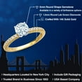 thumbnail image 2 of Gem Stone King 14K Two Tone Gold Sky Blue Aquamarine and Lab Grown Diamond Engagement Ring for Women | 0.91 Cttw | Round 6MM | Gemstone March Birthstone | Size 8, 2 of 6