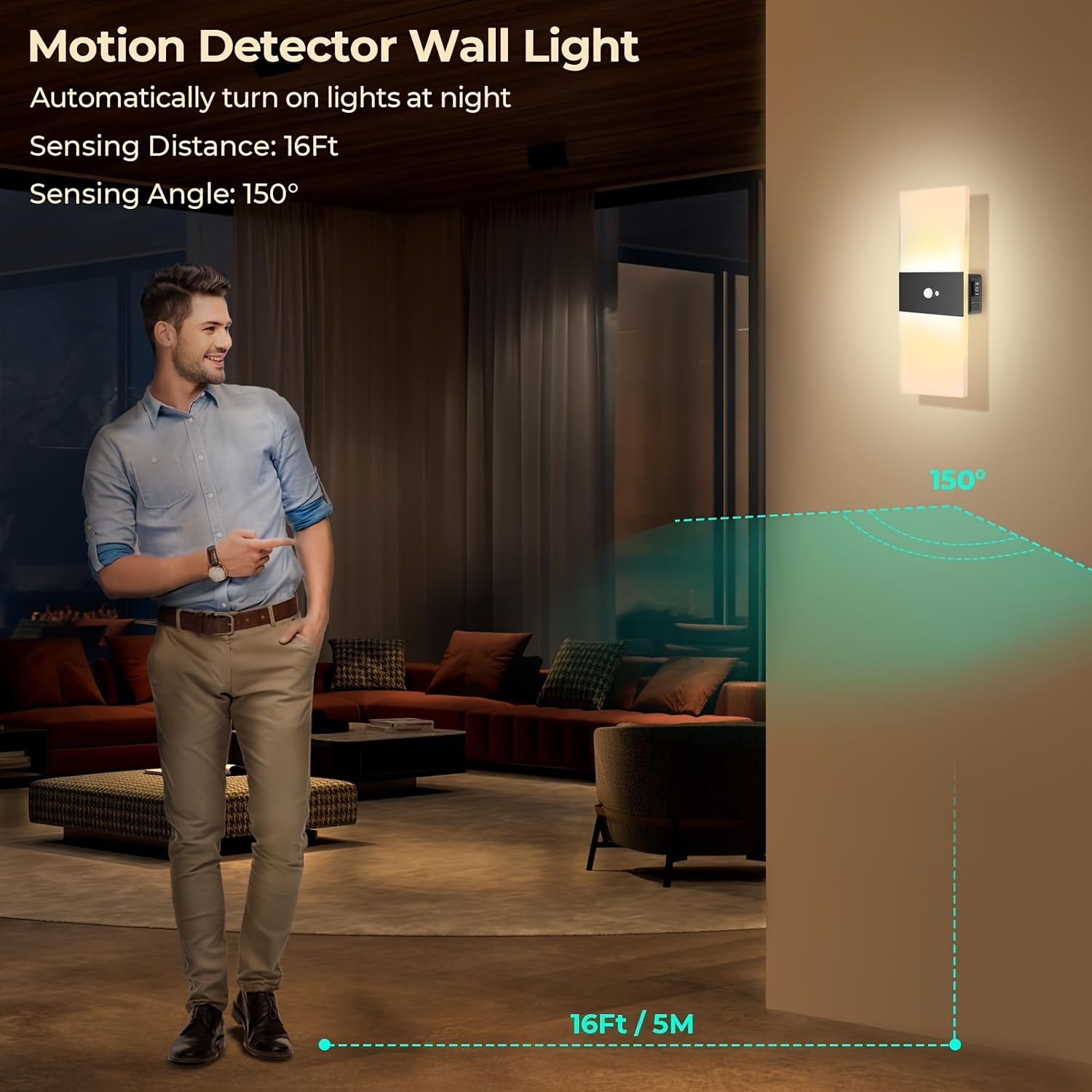 Battery Operated Wall Sconce, Wall Lights For Bedroom Living Room Hallway Decor, Rechargeable Motion Sensor Light Indoor, Magnetic Closet Lights, Wireless Under Counter Lights For Kitchen