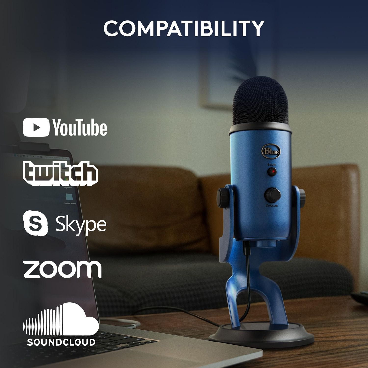 Blue Yeti Micro USB pour PC - Midnight Blue