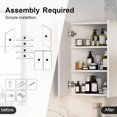 thumbnail image 6 of Corner Medicine Cabinet with Mirror,Bathroom Corner Mirror Cabinet with 2 Doors,Medicine Cabinet Wall Mounted for Small Space,2 Fixed Shelves,White,24" x18", 6 of 14