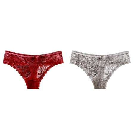 2-Pack Womens Underwear Bikini Panties Lace Soft Hipster Panty Ladies Stretch Full Briefs Size 9 Womens Underwear Bikini Women Briefs Underwear plus Size Panties Satin French Knickers for Women