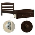 thumbnail image 6 of Bellemave Twin Size Bed with Storage Drawers, Wood Platform Bed with Headboard and Footboard for Teens, Adults, No Box Spring Needed, Espresso, 6 of 8