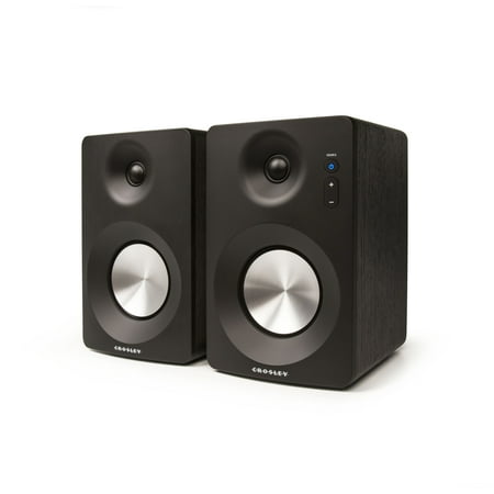 Crosley - 4" Powered Wireless 2-Way Bookshelf Speakers (Pair) - Black